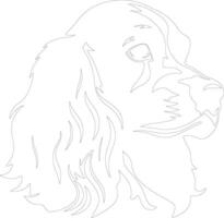 amerikanisch Cocker Spaniel Gliederung Silhouette vektor