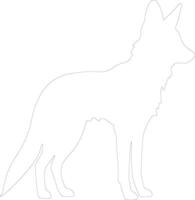 Dhole Gliederung Silhouette vektor