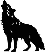 Werwolf heulen schwarz Silhouette vektor