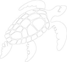 hav sköldpadda översikt silhuett vektor