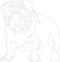 Englisch Bulldogge Gliederung Silhouette vektor