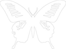 makaonfjäril fjäril översikt silhuett vektor