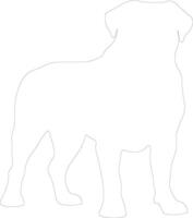 Bullmastiff Gliederung Silhouette vektor