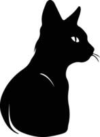platthårig katt silhuett porträtt vektor