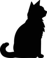 Russisch Weiß schwarz und Tabby Katze schwarz Silhouette vektor