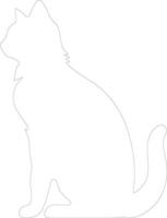 japansk bobtail katt översikt silhuett vektor