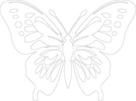 målad lady fjäril översikt silhuett vektor
