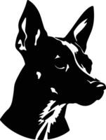 Spielzeug Manchester Terrier Silhouette Porträt vektor