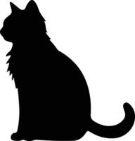 cymrisch Katze schwarz Silhouette vektor