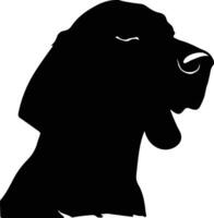 schwarz und bräunen Coonhound Silhouette Porträt vektor