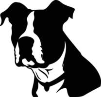 amerikanisch Staffordshire Terrier schwarz Silhouette vektor