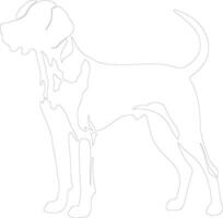 amerikanisch Foxhound Gliederung Silhouette vektor