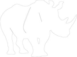 noshörning översikt silhuett vektor