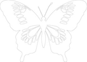 Königin Alexandras Vogel Flügel Gliederung Silhouette vektor