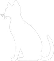 Abessinier Katze Gliederung Silhouette vektor