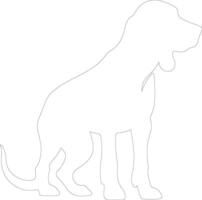 blodhund översikt silhuett vektor
