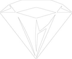Diamant Gliederung Silhouette vektor