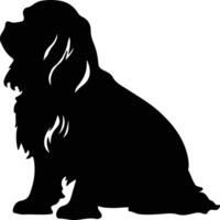 Englisch Spielzeug Spaniel schwarz Silhouette vektor