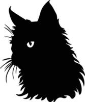 Nebelung Katze Silhouette Porträt vektor