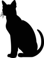 thailändisch traditionell Siamese Katze schwarz Silhouette vektor