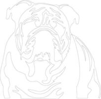 Englisch Bulldogge Gliederung Silhouette vektor