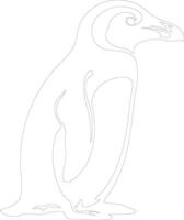 afrikansk pingvin översikt silhuett vektor