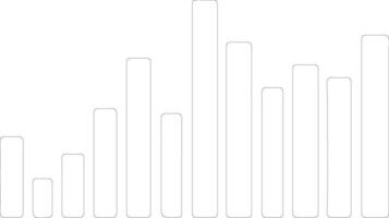 bar Diagram ikon översikt silhuett vektor