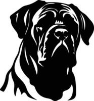 mastiff svart silhuett vektor