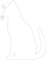 sam sawet katt översikt silhuett vektor