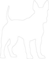 Miniatur Stier Terrier Gliederung Silhouette vektor
