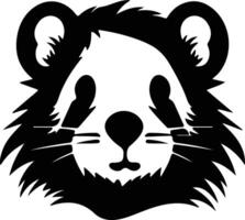schwarz Bär Hamster Silhouette Porträt vektor