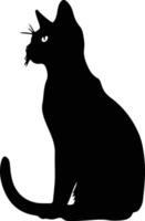 thailändisch traditionell Siamese Katze schwarz Silhouette vektor