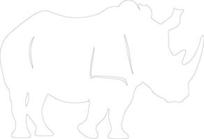 Weiß Nashorn Gliederung Silhouette vektor