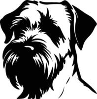 Sanft beschichtet Weizen Terrier Silhouette Porträt vektor