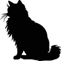 norwegisch Wald Katze schwarz Silhouette vektor