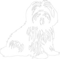 lhasa apso Gliederung Silhouette vektor