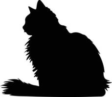 britisch lange Haare Katze schwarz Silhouette vektor