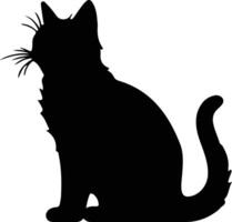 bambino Katze schwarz Silhouette vektor