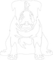 Englisch Bulldogge Gliederung Silhouette vektor