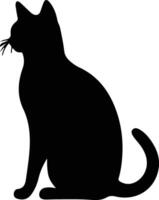 Chausie Katze schwarz Silhouette vektor
