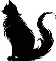 orientalisch lange Haare Katze schwarz Silhouette vektor