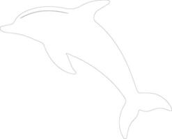 weiß gefleckt Delfin Gliederung Silhouette vektor