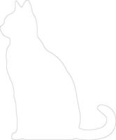 Chartreux Katze Gliederung Silhouette vektor