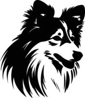 Shetland Schäferhund Silhouette Porträt vektor