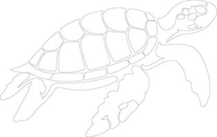 loggerhead sköldpadda översikt silhuett vektor