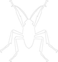 Katydid Gliederung Silhouette vektor