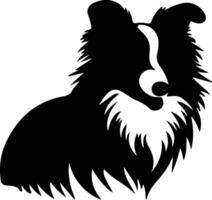 Shetland Schäferhund schwarz Silhouette vektor