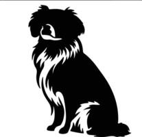 tibetanisch Spaniel schwarz Silhouette vektor