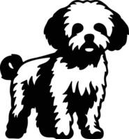 Bichon frise schwarz Silhouette vektor