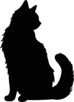 amerikanisch Bobtail Katze schwarz Silhouette vektor